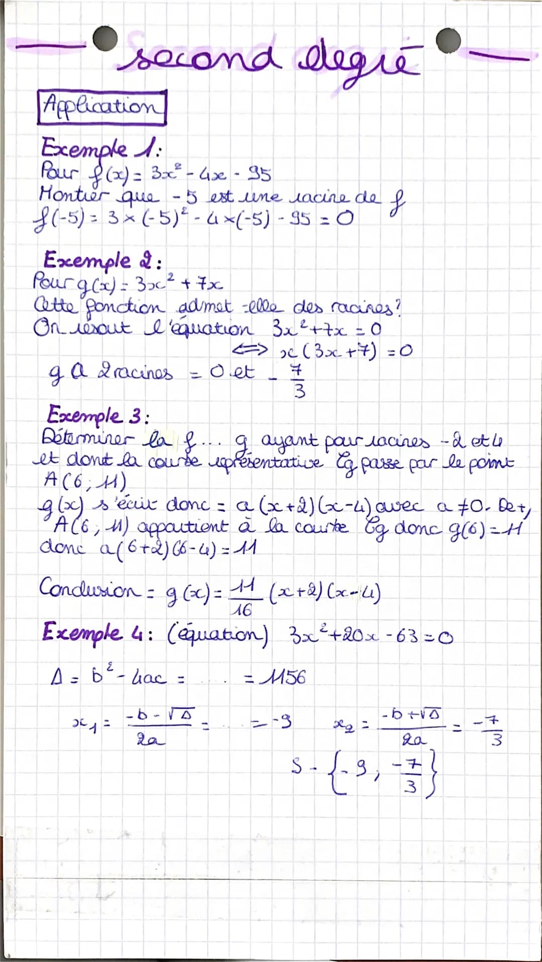 # Second degré-
► Forme developée
f(x)= ax²+bx+c
► Forme canonique
f(x)=a(x-x)²+B avec x =.
►Forme factorisée
-b
x=b et B= f(x)
2a
*