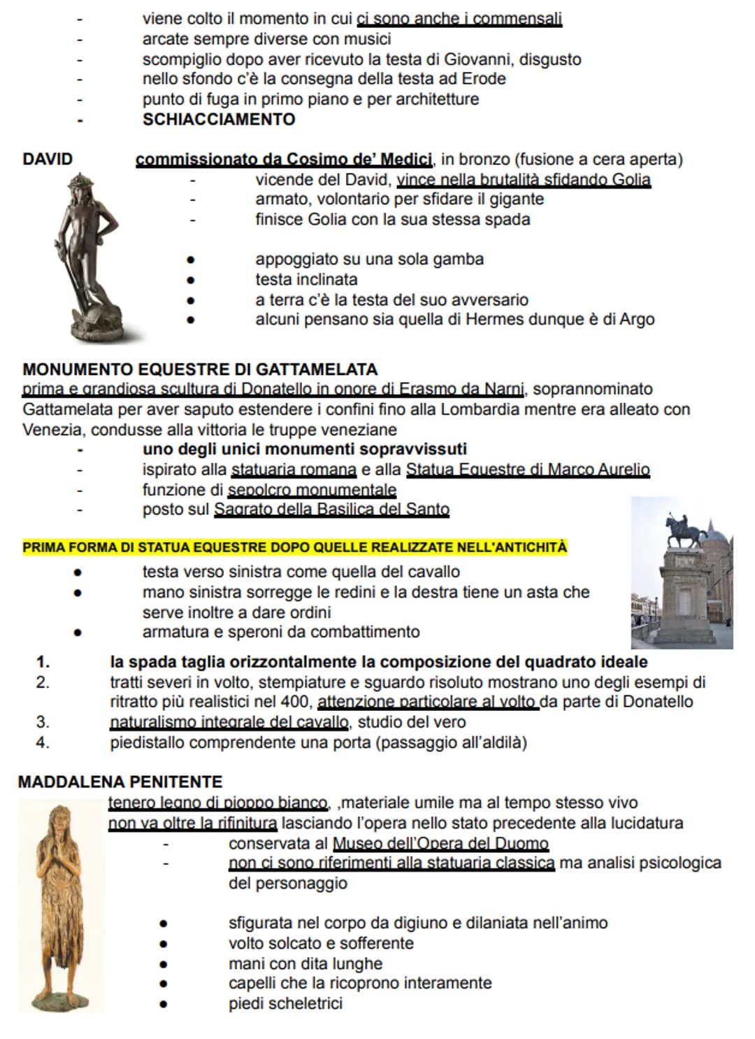 # Donatello
nasce a Firenze da una famiglia benestante formandosi nella bottega di Ghiberti
arte della fusione, orafa e schiacciamento
Via