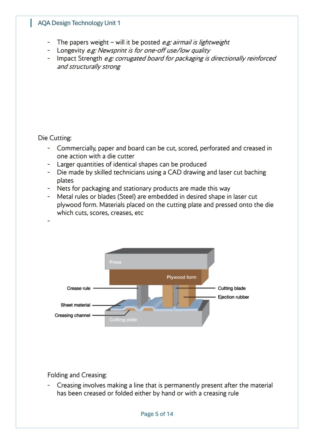 AQA Design Technology Unit 1
AQA
Design Technology
Unit 1
Content
Notes
Page 1 of 14 AQA Design Technology Unit 1
Topic 1 - Performance Char