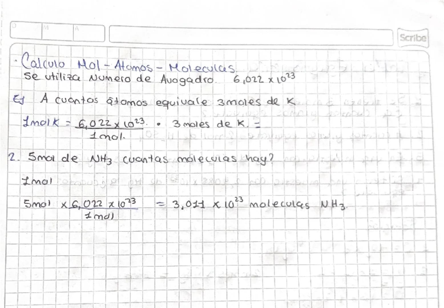 Scribe
# Calculos Estequiometricos. Lio
* Calculos mol - mol.
Si se conoce la cantidad de moles de la reacción
Se puede saber la c