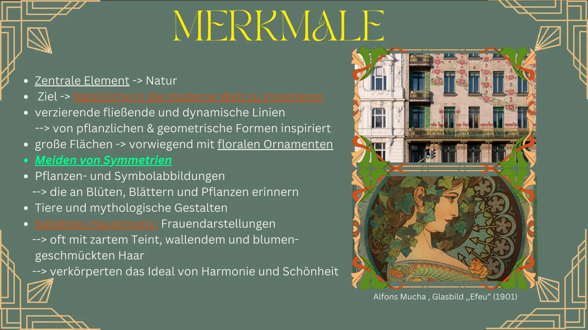 Art nouveau
Modern Style
Stile Floreale
Modern
Skønvirkestijl
Modernisme
Liberty JUGENDSTIL GLIEDERUNG
1
2
-3
zeitliche
Merkmale &
K