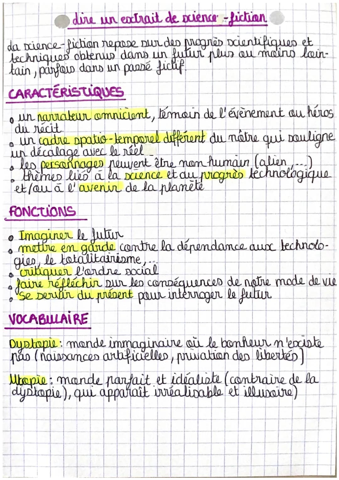 # dire un extrait de science-fiction
da science-fiction repose sur des progrès scientifiques et
techniques obtenus dans un futur plus ou mo