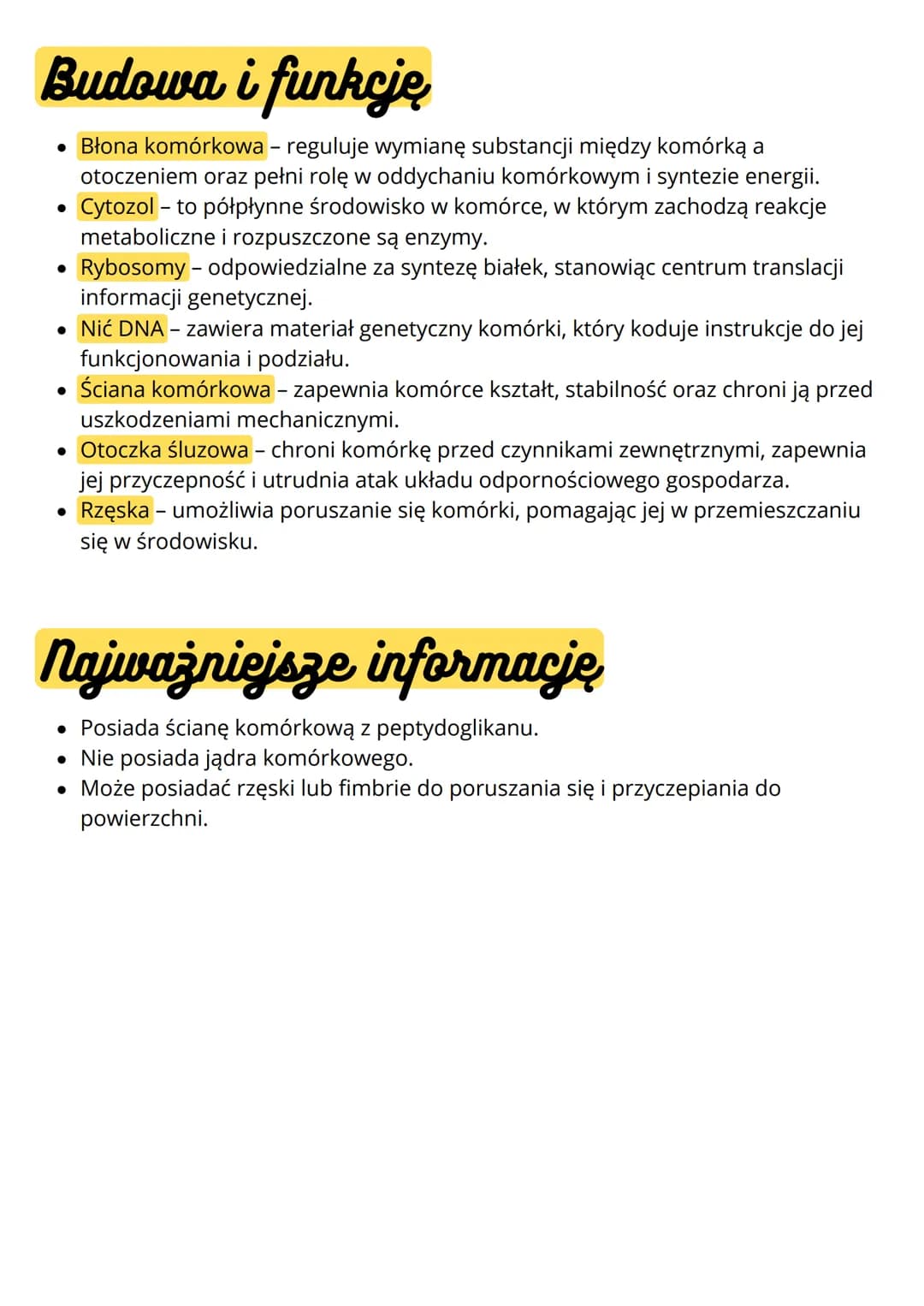 # Budowa i funkcja komórki. Rodzaje
komórek
## Komórki
### prokariotyczne eukariotyczne
* nie mają jądra komórkowego
* komórki m.in.