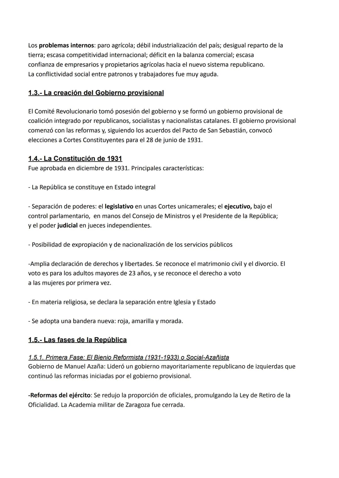 # TEMA 10: La II República y la Guerra Civil
1.- LA SEGUNDA REPÚBLICA
1.1.- La llegada de la Segunda República
1.2.- Contexto internacion