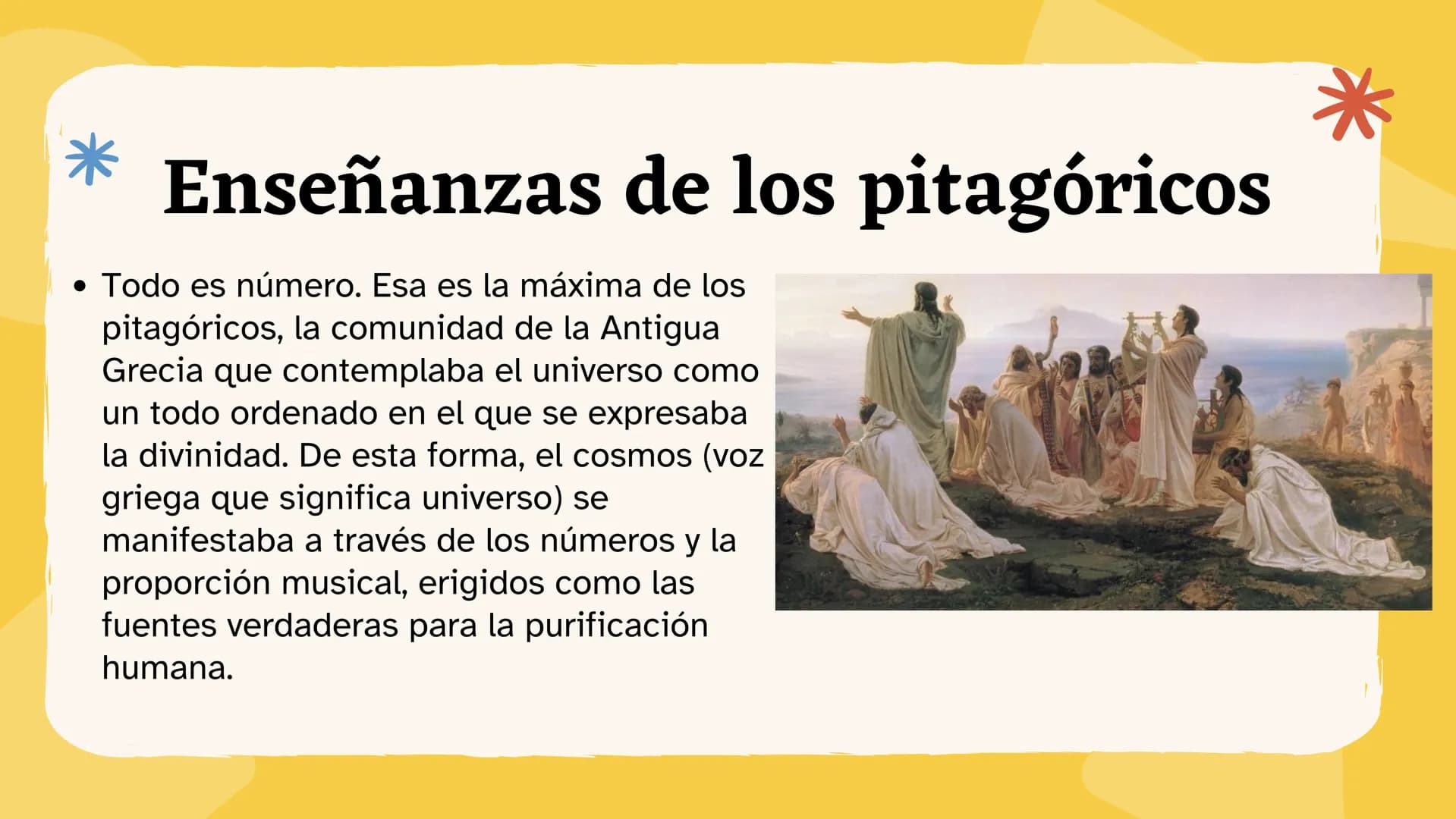 * Tema:
Los
Pitagóricos # 1. ¿Quien fue Pitágoras?
* Pitágoras de Samos fue un filósofo y
matemático griego, seguramente uno de los
más