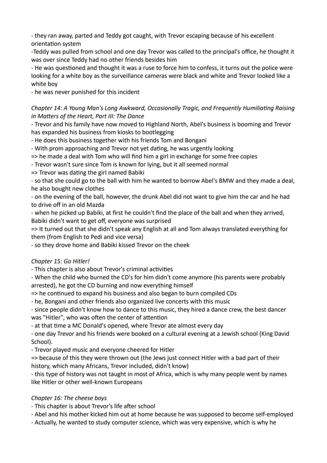 # Born a crime Summary
Topics:
1.: Keyword-like summary of the book "Born a crime"
2.: Description of the characters
3.: Background informa
