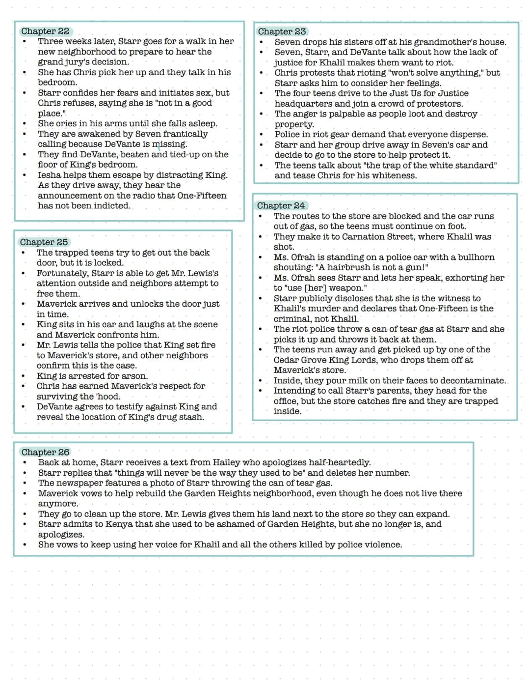 # Summary
Chapter 1
- Starr and Kenya visit a Party
- Starr meets Khalil
- She gets that he is a drag dealer
- She also finds out that his