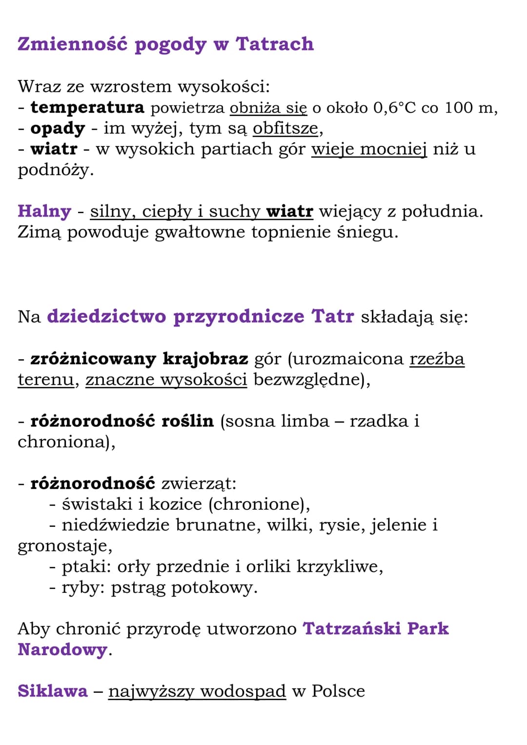 # Krajobraz wysokogórski
# Tatr
Tatry są częścią łańcucha Karpat.
Tatry są jedyną krainą w Polsce, w której występuje
krajobraz wysokogórs