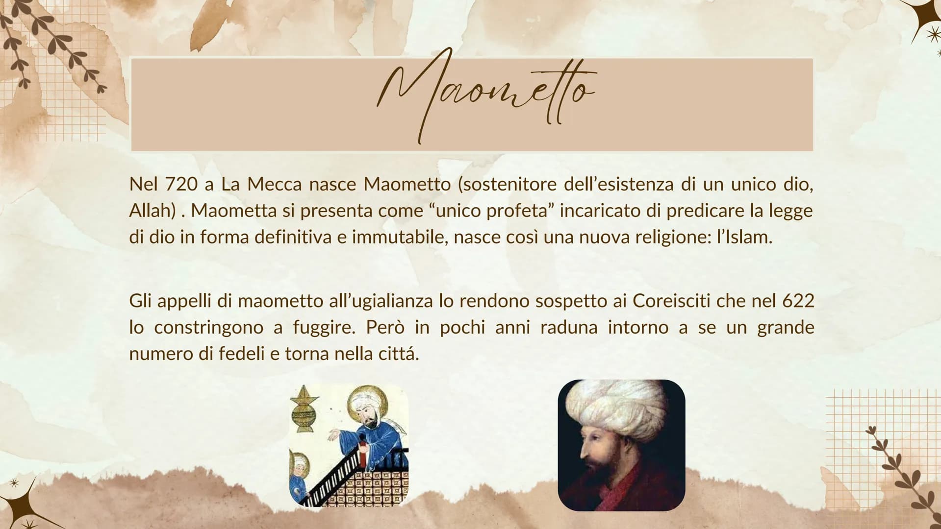 # GLI ARABI # gli arabi e la religione
Nel VIII inizia l'espansione degli arabi (popolo proveniente dalla penisola
araba organizzato in tri
