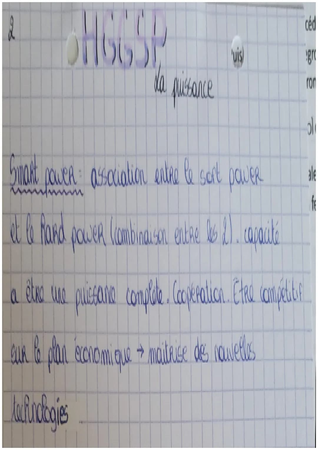 1
# HGGSP
da puissance
LA PUISSANCE:
Capacité à pauveir influencer, à atteindre ses objectirs
Elle renvoit aux états (Ex: Russie, Etats-Uni