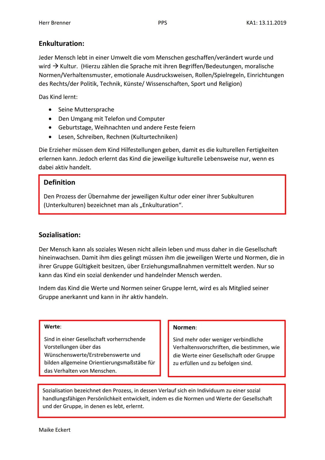 Herr Brenner
PPS
KA1: 13.11.2019
# Psychologie und Pädagogik
## Gegenstand der Pädagogik:
Gegenstand der Pädagogik ist die
Erziehungs