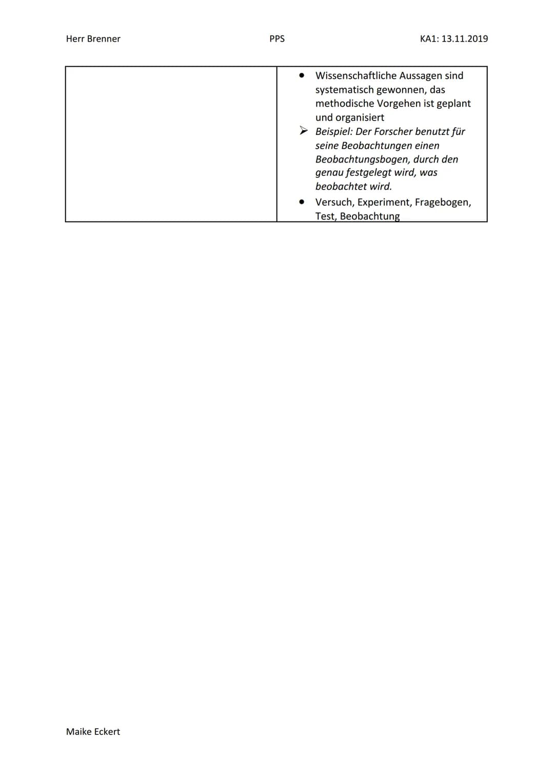 Herr Brenner
PPS
KA1: 13.11.2019
# Psychologie und Pädagogik
## Gegenstand der Pädagogik:
Gegenstand der Pädagogik ist die
Erziehungs