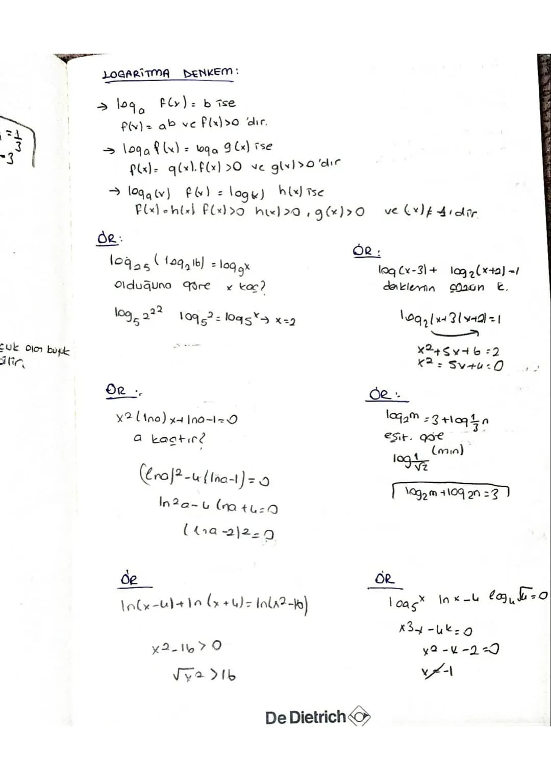 LOGARITMA
Istel Fonksiyon : QEIR
9>0
071
X bir bilinmeyen
$f(x)=0^x$ biçimli
fonksiyonlaro istel
Fonksiyon desir
ÖRNEK!
$f(x)=(\frac{1}{