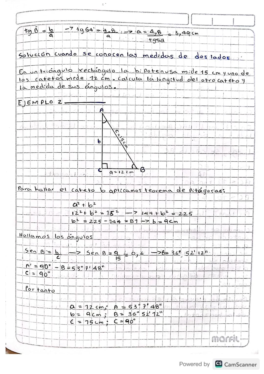 # SOLUCIÓN DE TRIANGULOS
RECTANGULOS
Resolver un triangulo consiste en calcular la medida de sustres
lados y de sus tres ángulos.
a
6