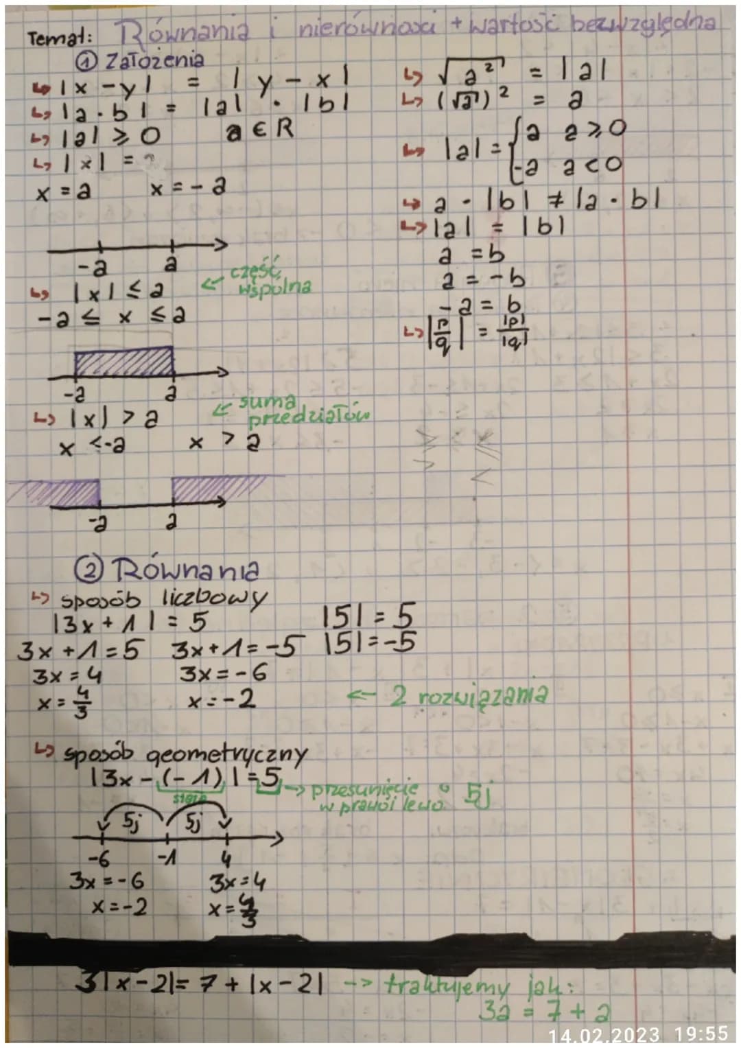 Temat: Równania i nierównoxxi + wartość bezwzględna
Założenia
lx-yl = ly-xl
la.bl = lal' 151
lal 20 a∈R
Lx
lxl = ?
x = a x=-a
2
(√) 2
=
a