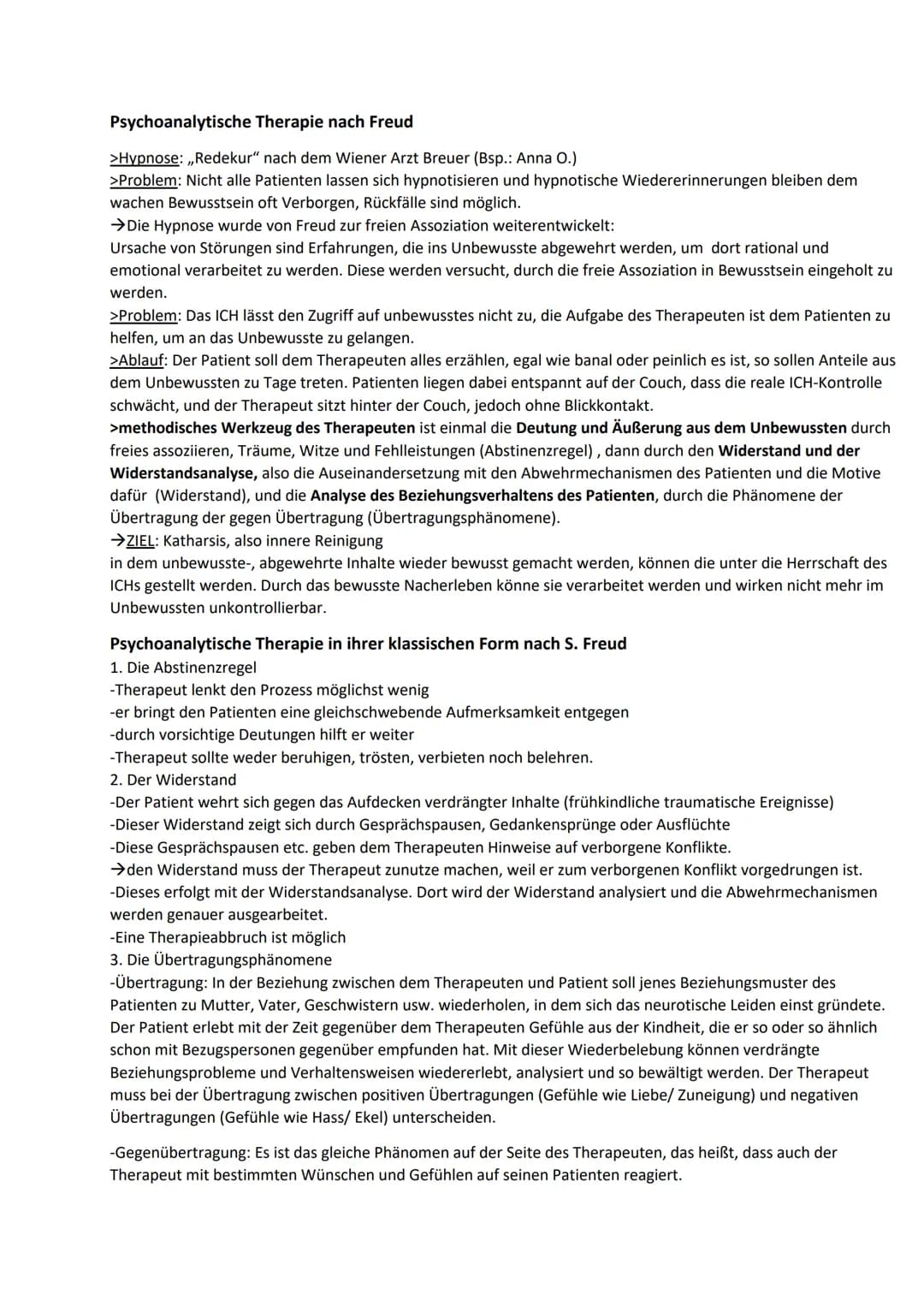 Sigmund Freud
Psychoanalyse:
→Zerlegung der Seele, Untersuchung bzw. Enträtselung der Seele
→psychologische Theorie, psychotherapeutische
