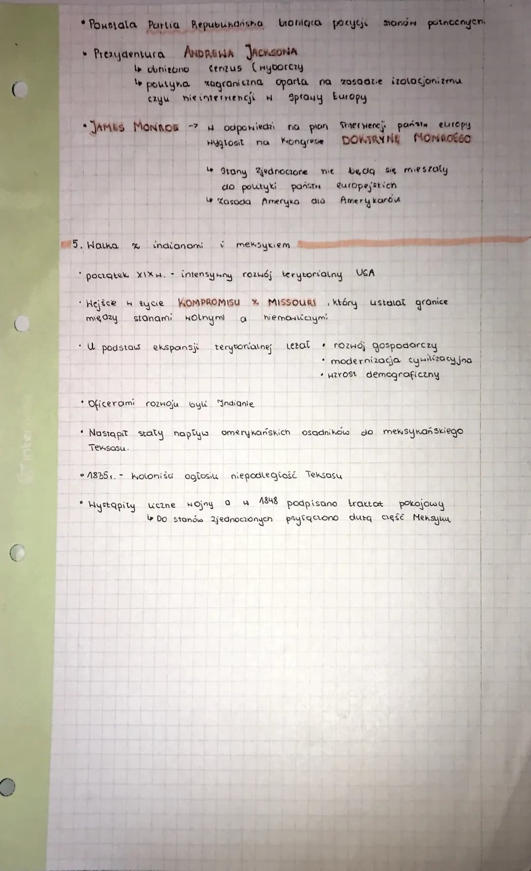 # AMERYKA WI POŁOWIE XIX W
1. Ameryna Taciiana na początku XIX ніяки
KOLONIE HISZPANDNIE
4 Hicencólestна
ha Platy
Nowej Grenady
NOHPJ Hi