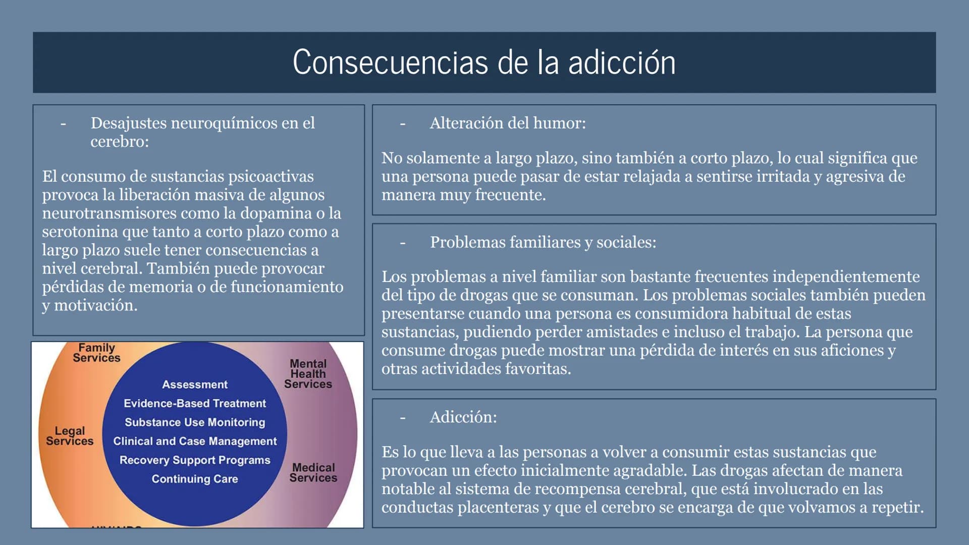 # Drogodependencias # ¿Qué son las drogas?
Normalmente se usa para referirse a
una sustancia usada sin fines
terapéuticos, autoadministrada