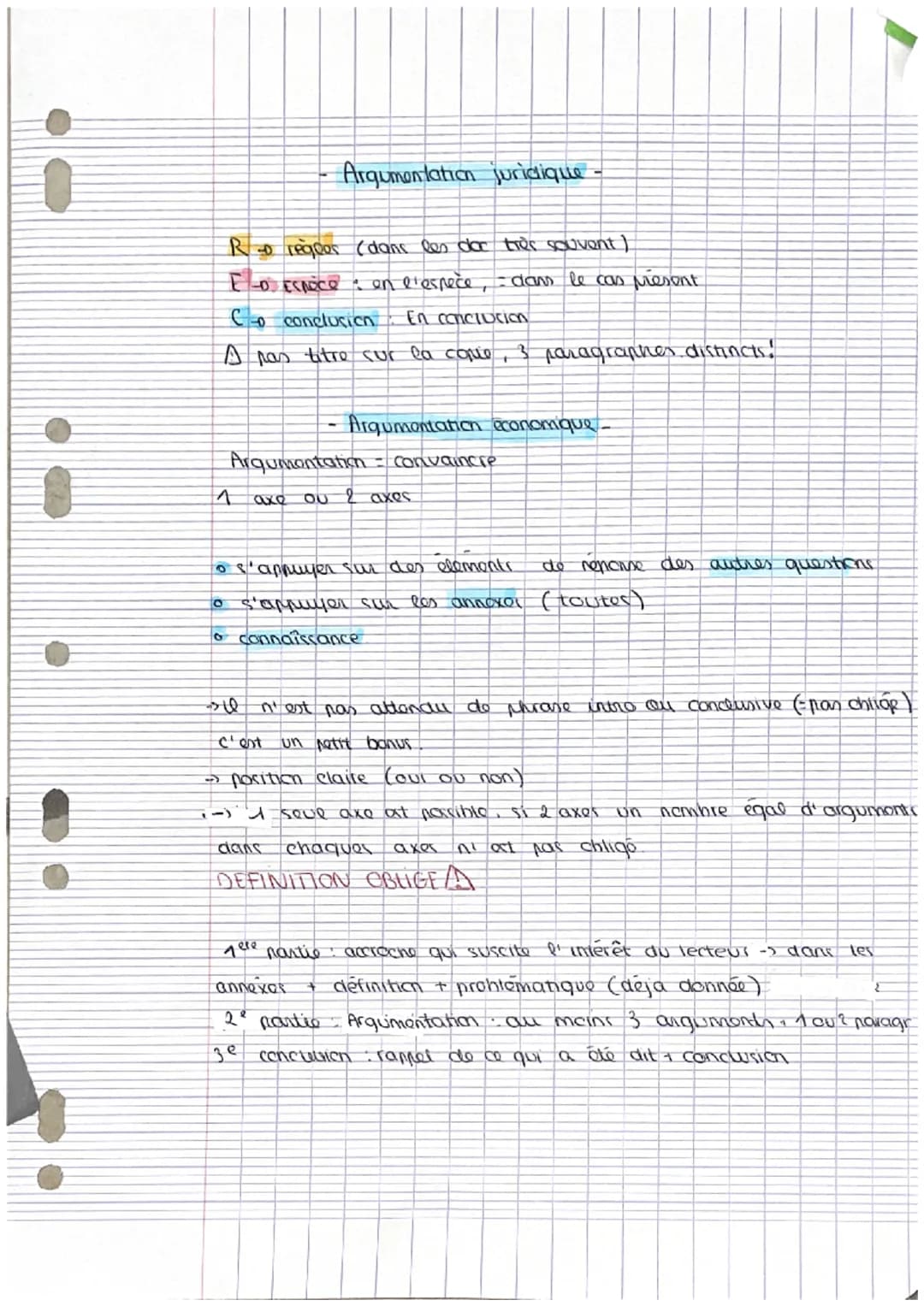 - Argumentation juridique -
$R \rightarrow$ regoor (dans les dar très souvent)
$E-о$ слёсе : en l'espèce, - dans le cas present
$C_o$ con