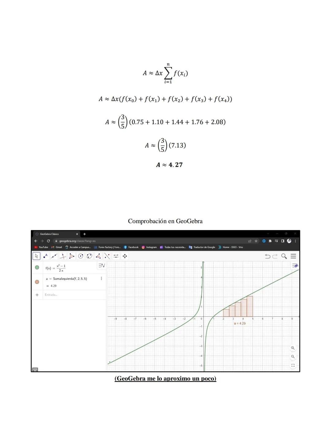 Desarrollo de los ejercicios
Temática 1 - Antiderivadas
Desarrollar el ejercicio seleccionado utilizando el álgebra, la trigonometría y pr