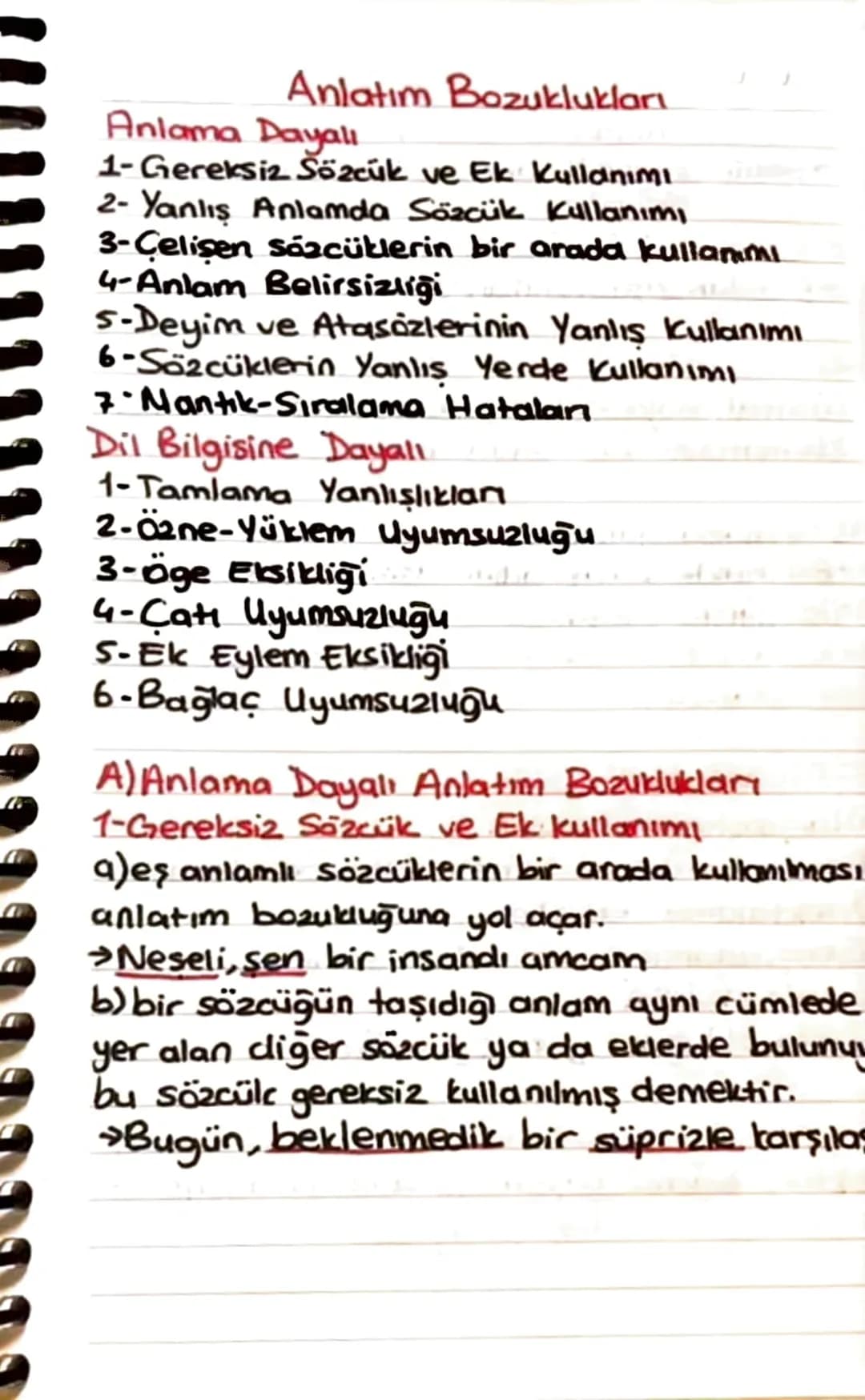 # Anlatım Bozuklukları
Anlama Dayalı
1-Gereksiz Sözcük ve Ek Kullanımı
2- Yanlış Anlamda Sözcük Kullanımı
3-Celişen sözcüklerin bir arad