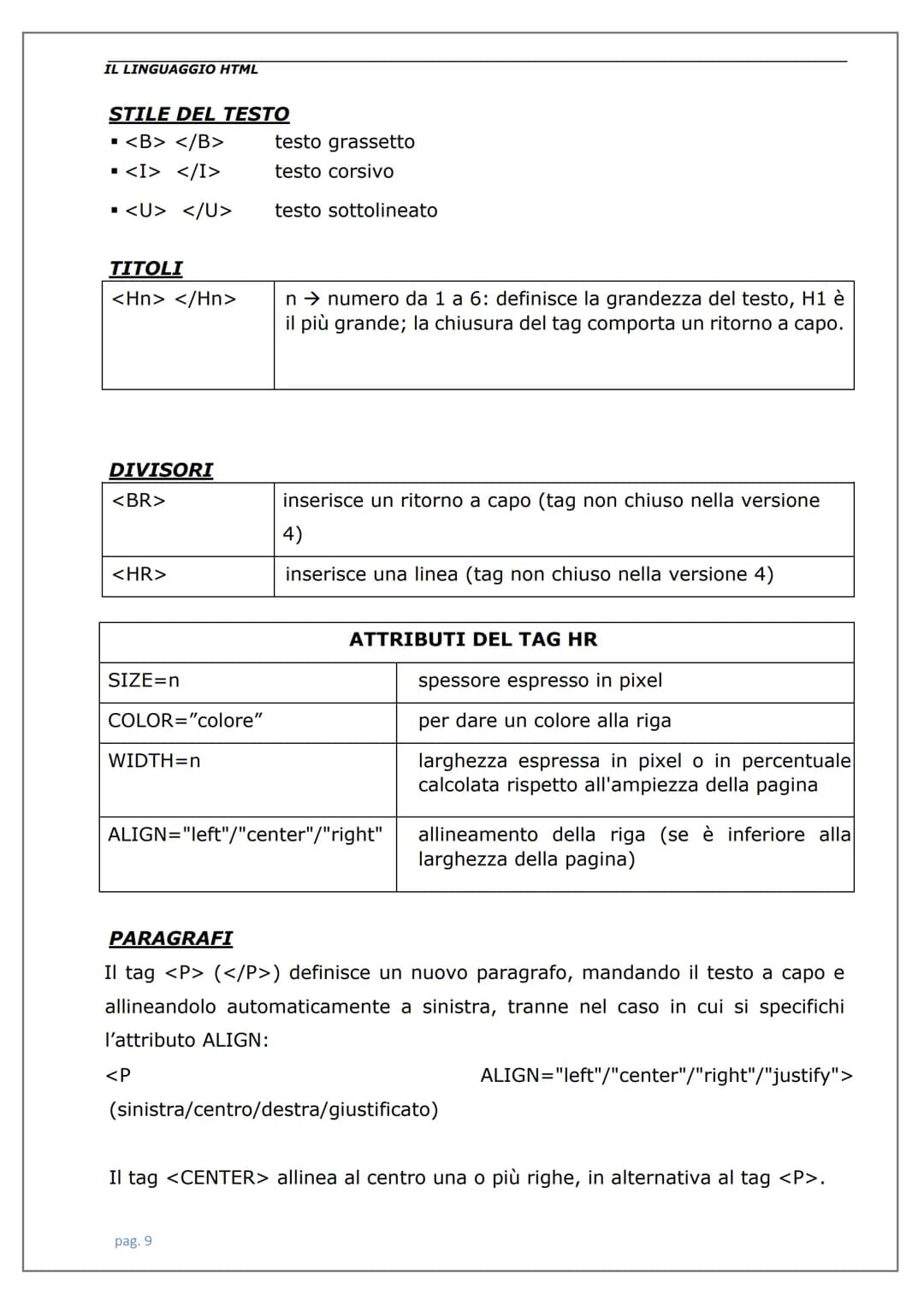 # LINGUAGGIO
HTML IL LINGUAGGIO HTML
Indice
Introduzione ................................................................................