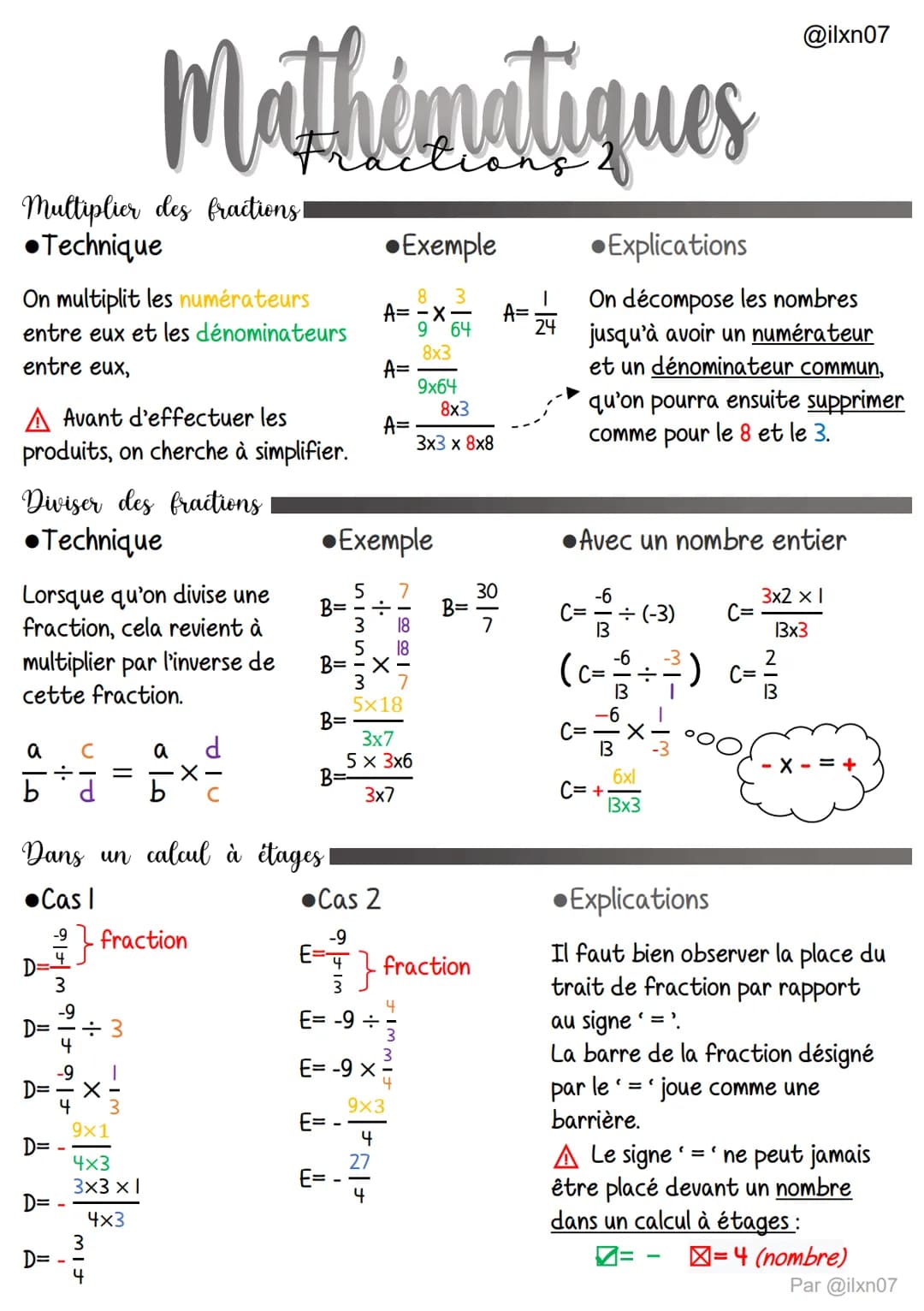 Mathématiques
Additioner ou soustraire des fractions
•Technique
•Soustration
•Addition
On additionne ou on soustrait
$A=\frac{27}{13} - \fr