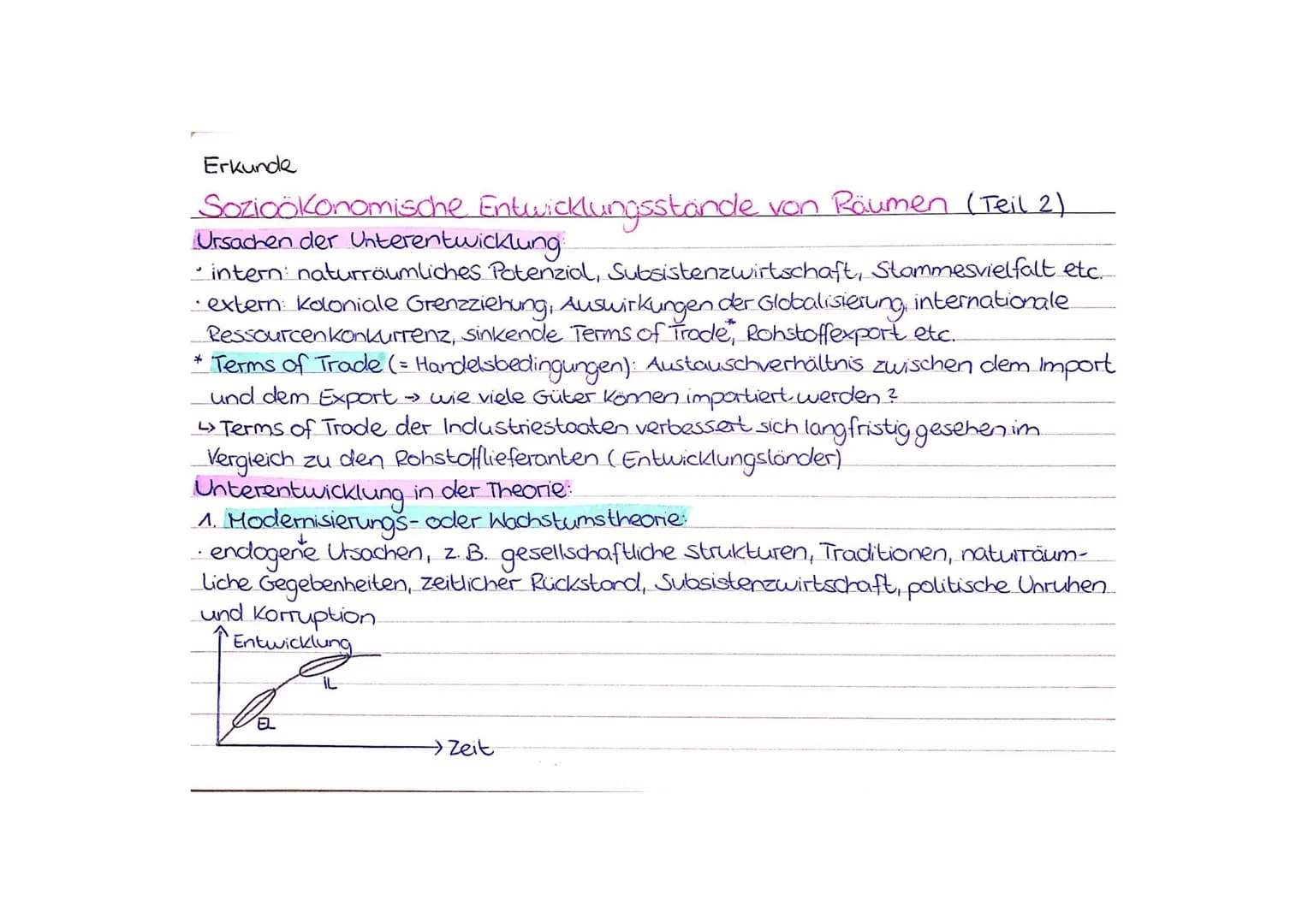 Erdkunde
Sozioökonomische Entwicklungsstände von Räumen
→ Entwicklungsstände von Ländern
Indikatoren zu den Entwicklungsständen / Untersc