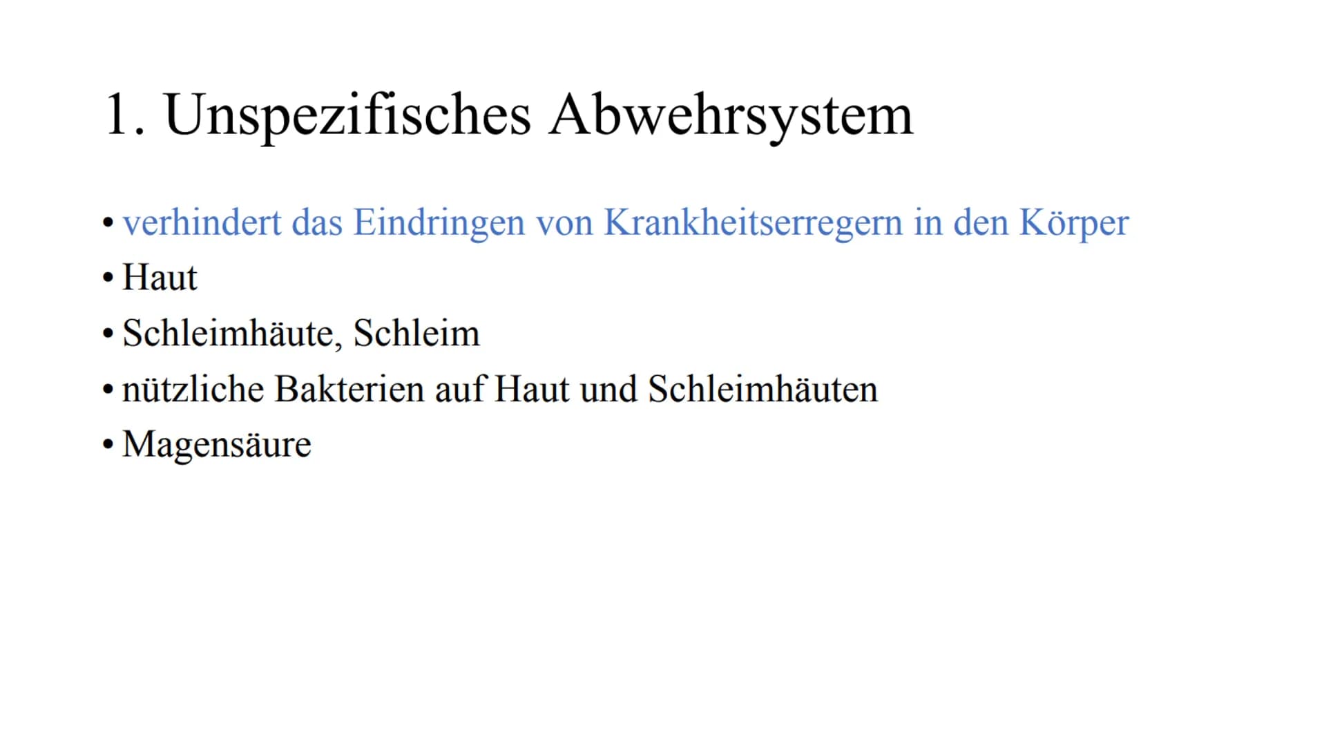 # Das Immunsystem # Das Immunsystem
ist das körpereigene, individuelle Abwehrsystem gegen schädlichen
Krankheitserreger
Der Begriff des 'I