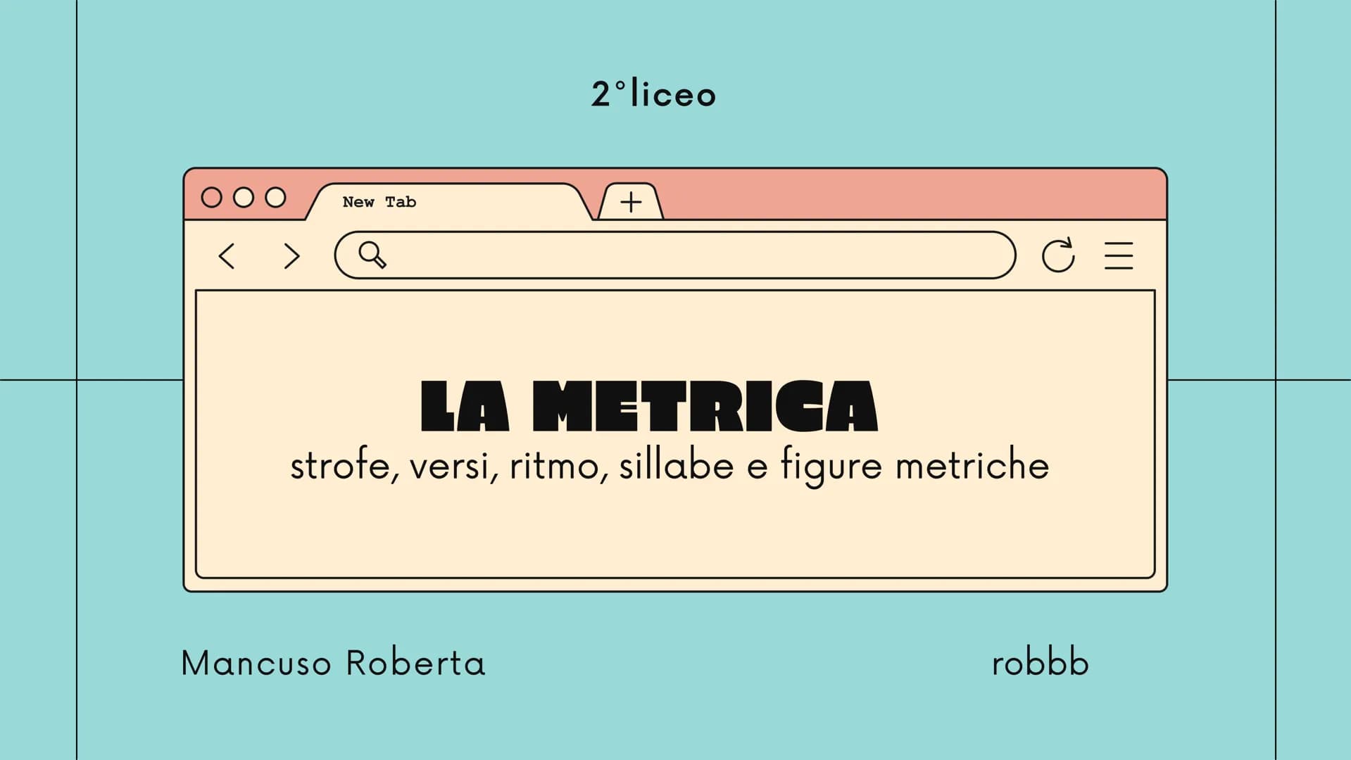 >
2°liceo
New Tab
+
LA METRICA
strofe, versi, ritmo, sillabe e figure metriche
Mancuso Roberta
robbb # Le strofe
la strofa è un gruppo di