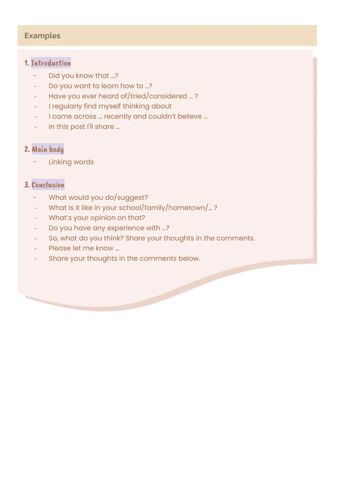 English 21.10.2021
Blog post
Text types
How to write a blog
* Definition
0 Blogs are published on the internet
* Mostly readers are allowe