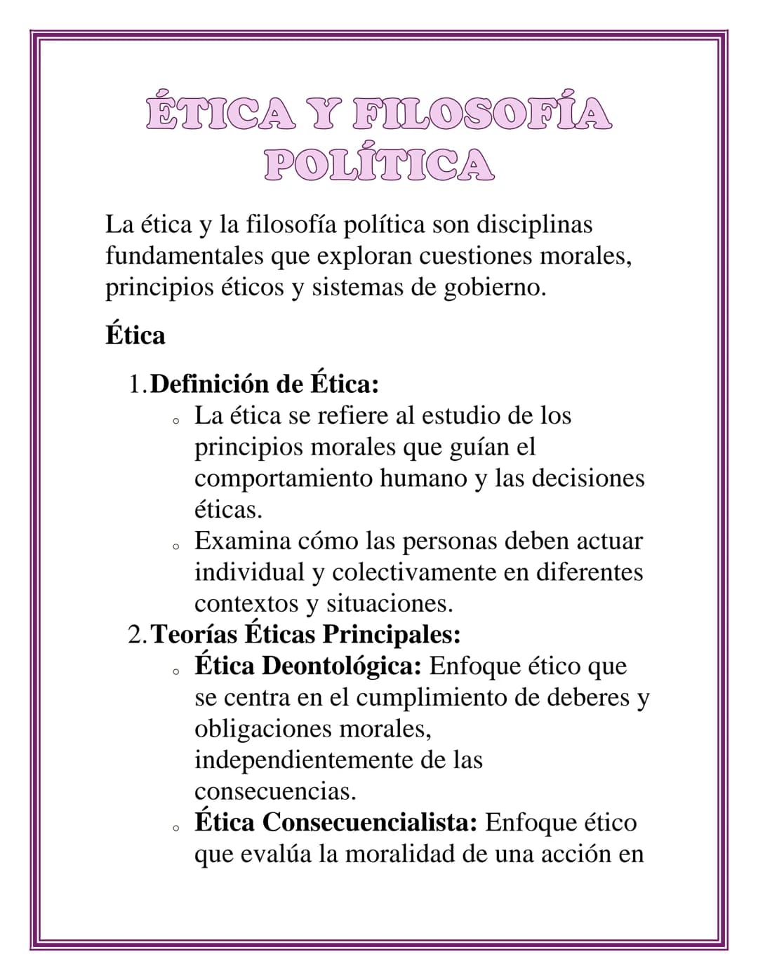 # ÉTICA Y FILOSOFÍA
# POLÍTICA
La ética y la filosofía política son disciplinas
fundamentales que exploran cuestiones morales,
principios é