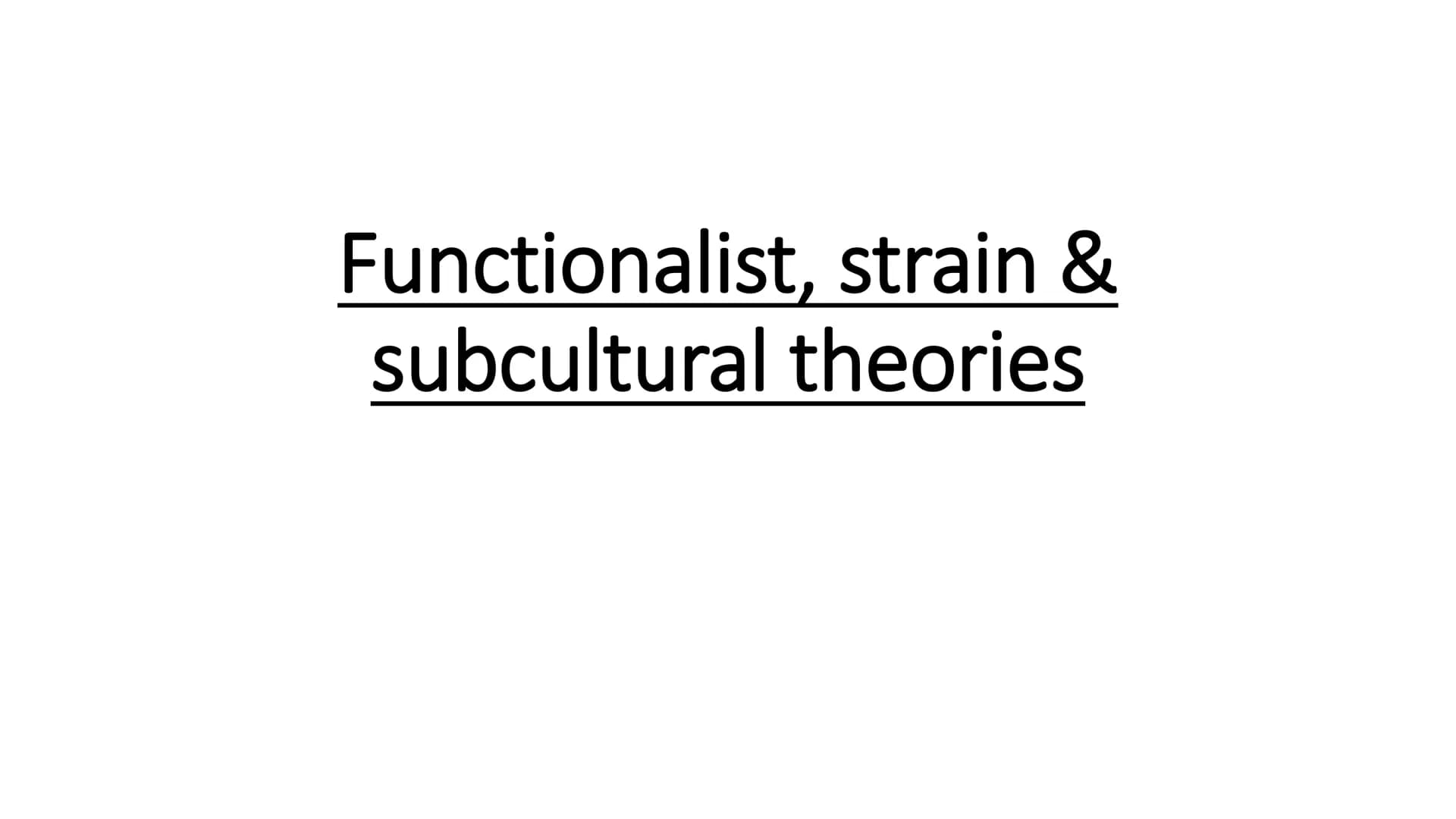<h2>Functionalist, Strain & Subcultural Theories</h2>
<h3>Boundary Maintenance</h3>
<p>Crime causes a reaction from society, leading to
