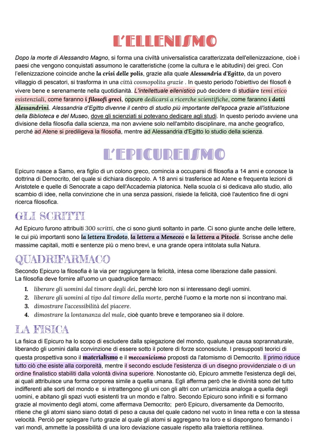 # L'ELLENISMO
Dopo la morte di Alessandro Magno, si forma una civiltà universalistica caratterizzata dell'ellenizzazione, cioè i
paesi che