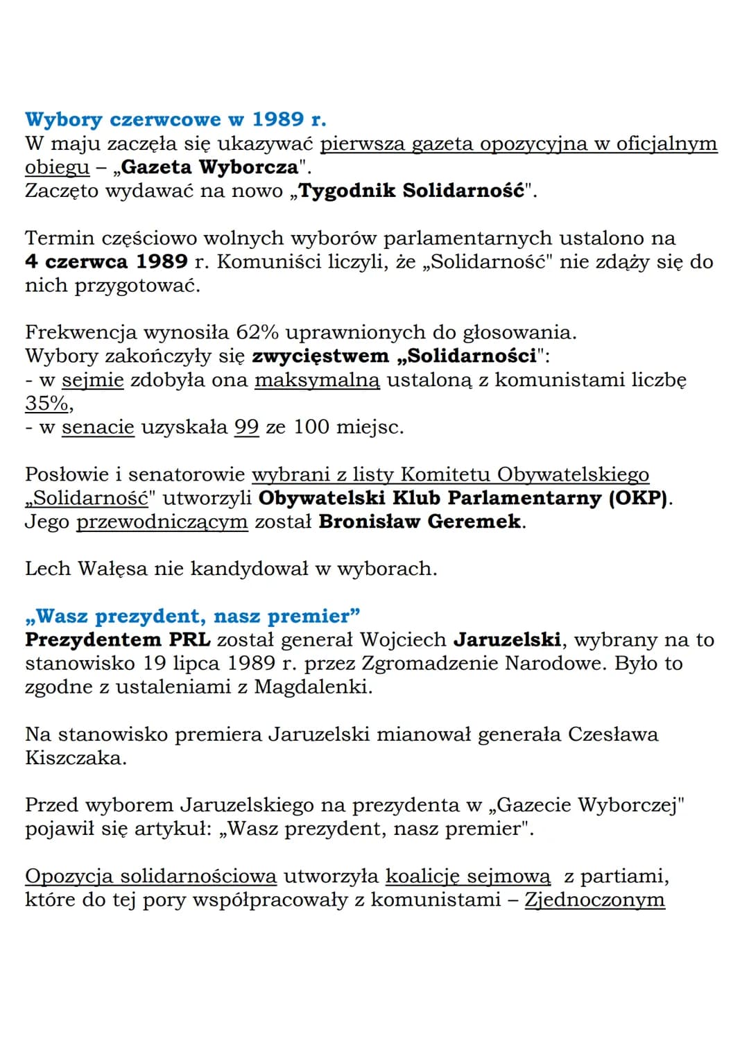 MZ_LEARNING_KNOW
Początek III Rzeczypospolitej
Klasa 8, „Wczoraj i dziś", Nowa Era
Daty do zapamiętania:
obrady Okrągłego Stołu (II-IV 198