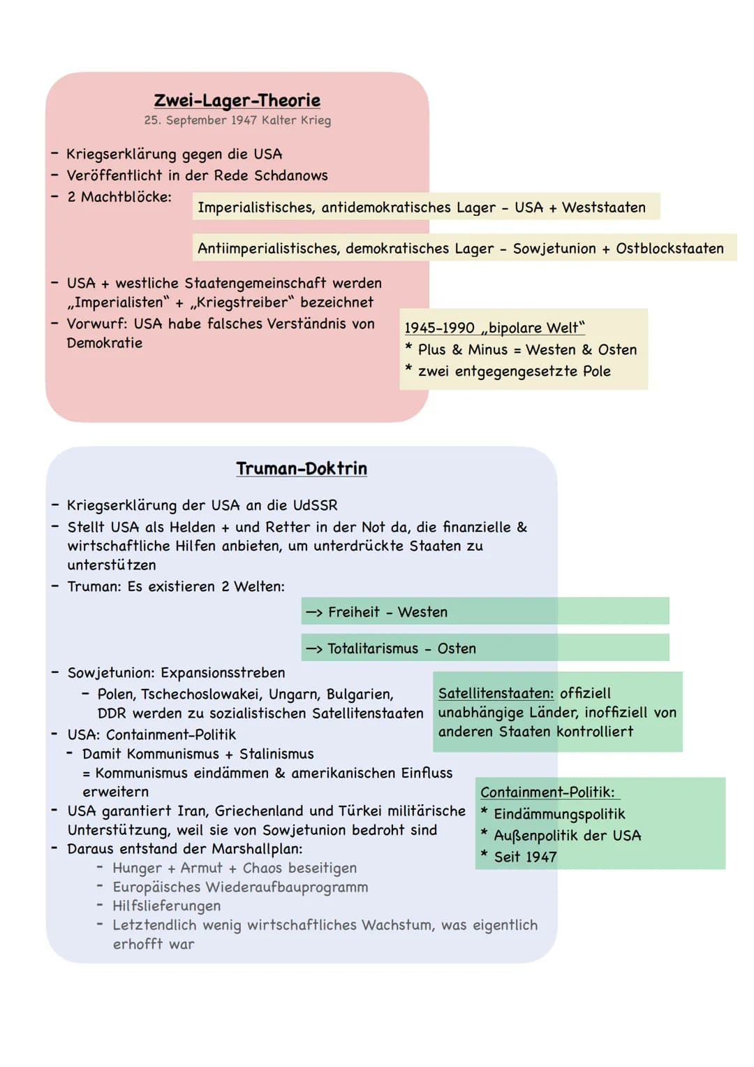 # Ost West - Konflikt
Ausgangspunkt: Ende 2. Wk 1945
Verlauf:
- UdSSR + USA - Anti-Hitler-Koalition:
- Gemeinsamer Kampf gegen NS-Regi