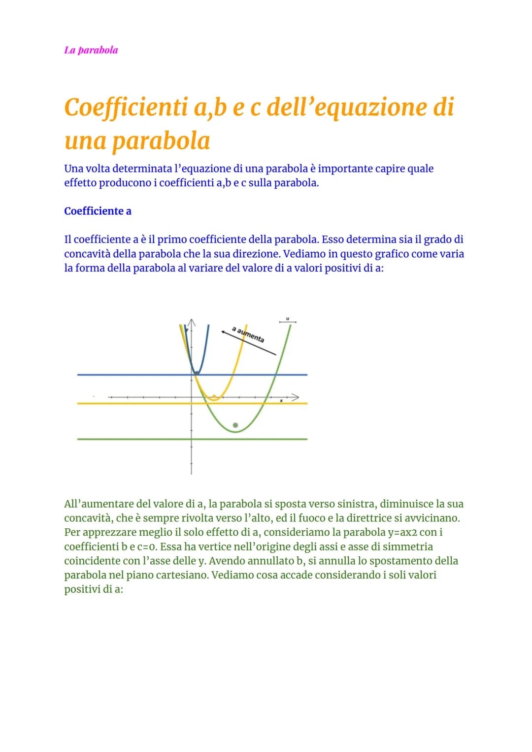 # La parabola
# La parabola
Che cos'è?
La parabola è il luogo geometrico dei punti equidistanti da una retta (direttrice) e da un
punto (