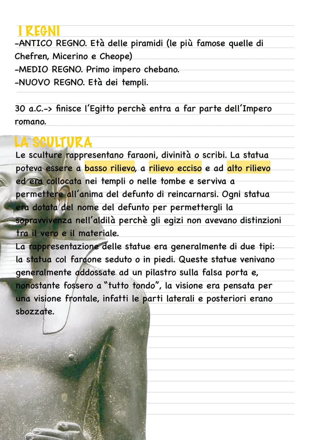 # L'ARTE EGIZIA
Sorgono grandi civiltà monumentali intorno al corso del Nilo, il
quale permetteva l'agricoltura ed era soggetto a piene. Lu
