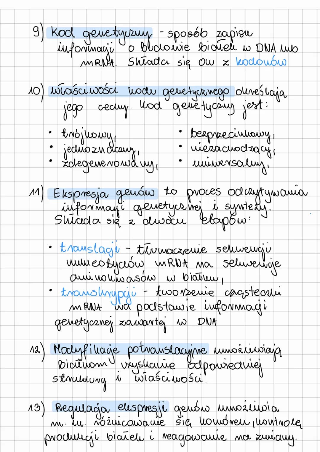 # Genetyka molekulama
1) Pojedyńczy geu to fragment ONA, który
kawiera informacje dotyczące budowy
białka lub cząstecani RNA (kwasu
rypauli