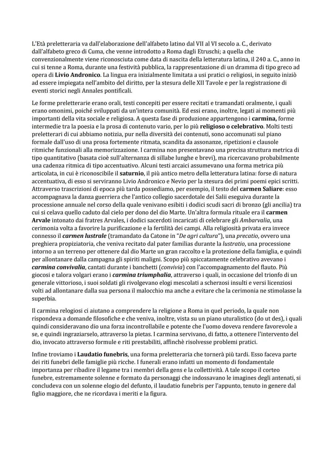 # LETTERATURA LATINA
L'origine di Roma: secondo la leggenda, Roma venne fondata il 21 aprile del 753 a.C. da Romolo, figlio
del dio Marte e