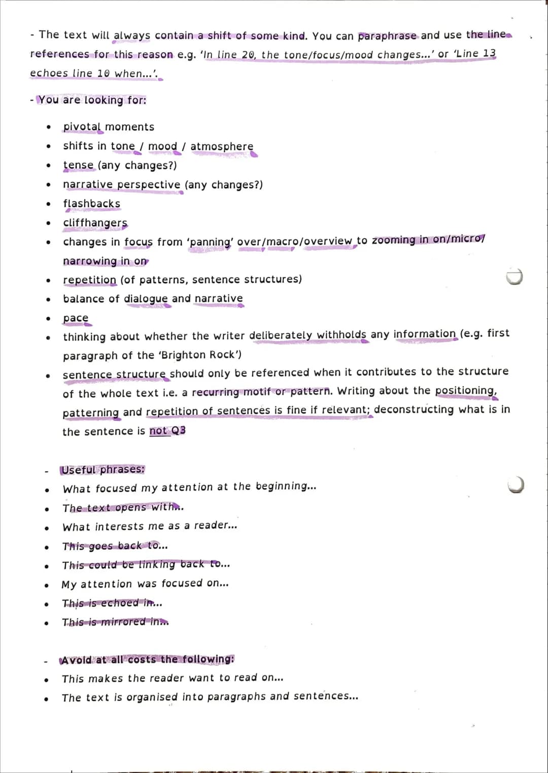Paper 1 what AQA are looking for
Types of texts: literature prose fiction (novels and short stories) from 20th or 21st
century
You need to