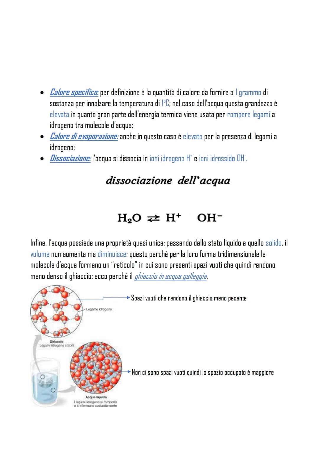 # L'ACQUA E LE SUE PROPRIETÁ
L'acqua, insieme alle biomolecole, rappresenta una molecola fondamentale per la vita. Dal punto
di vista chimi