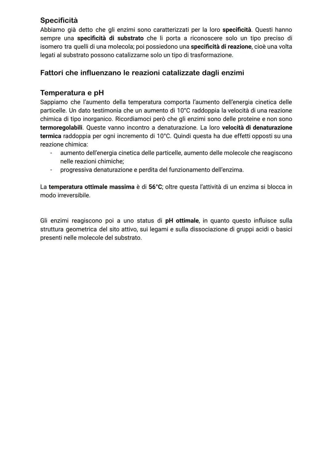 # Gli enzimi
Gli enzimi rappresentano la classe di proteine più numerose e vengono definiti catalizzatori
biologici poiché la loro funzione