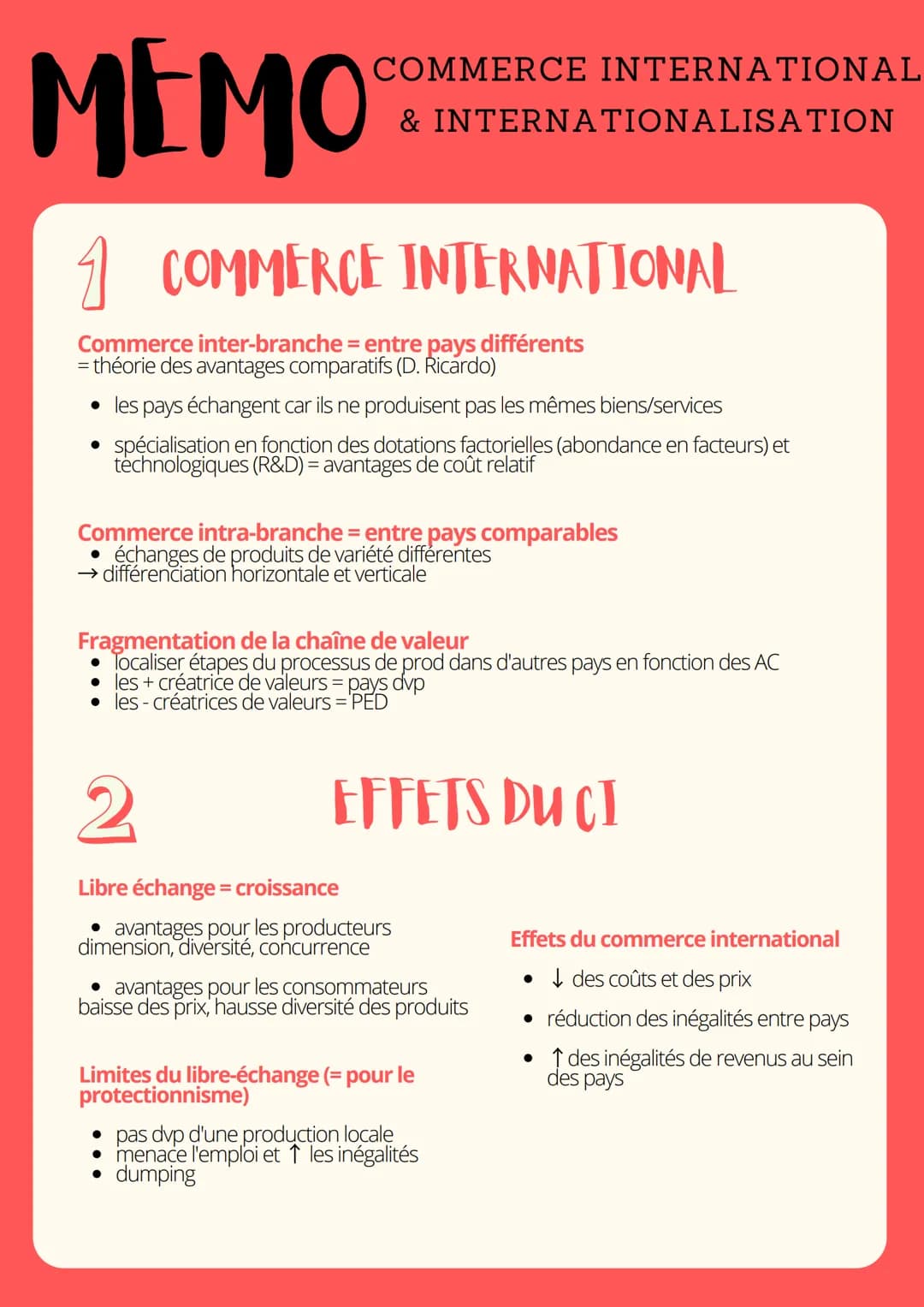 # ECONOMIE
Commerce & de l'internationalisation de la
production
Quels sont les
fondements du
international
OA 1: LES AVANTAGES COMPARATI