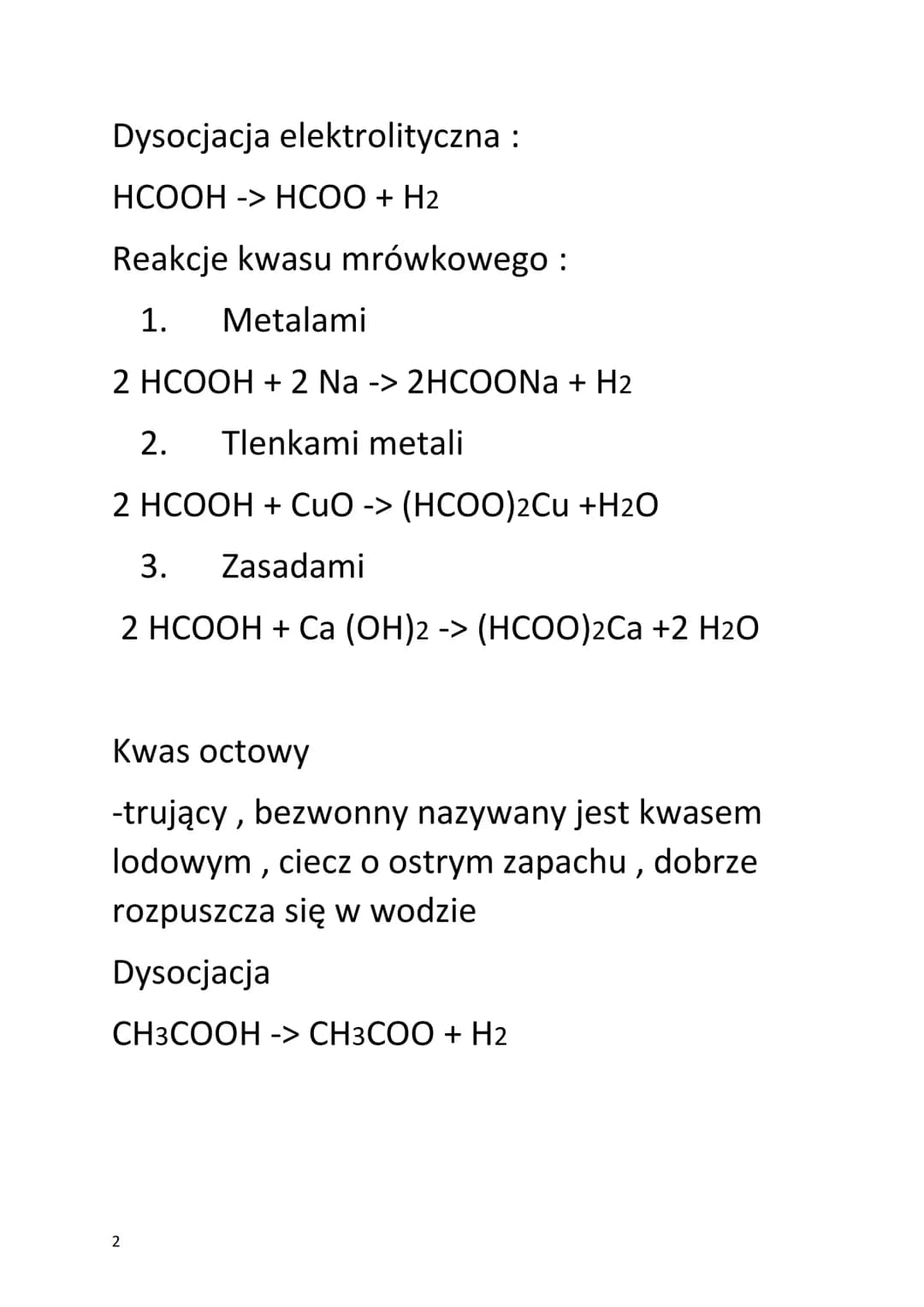 CHEMIA
KWASY KARBOKSYLOWE
Kwasy karboksylowe - odczyn kwaśny.
-COOH RCOOH
Fermentacja octowa :
CH3-CH2-OH + O2 -> CH3-C = O + H2O
OH