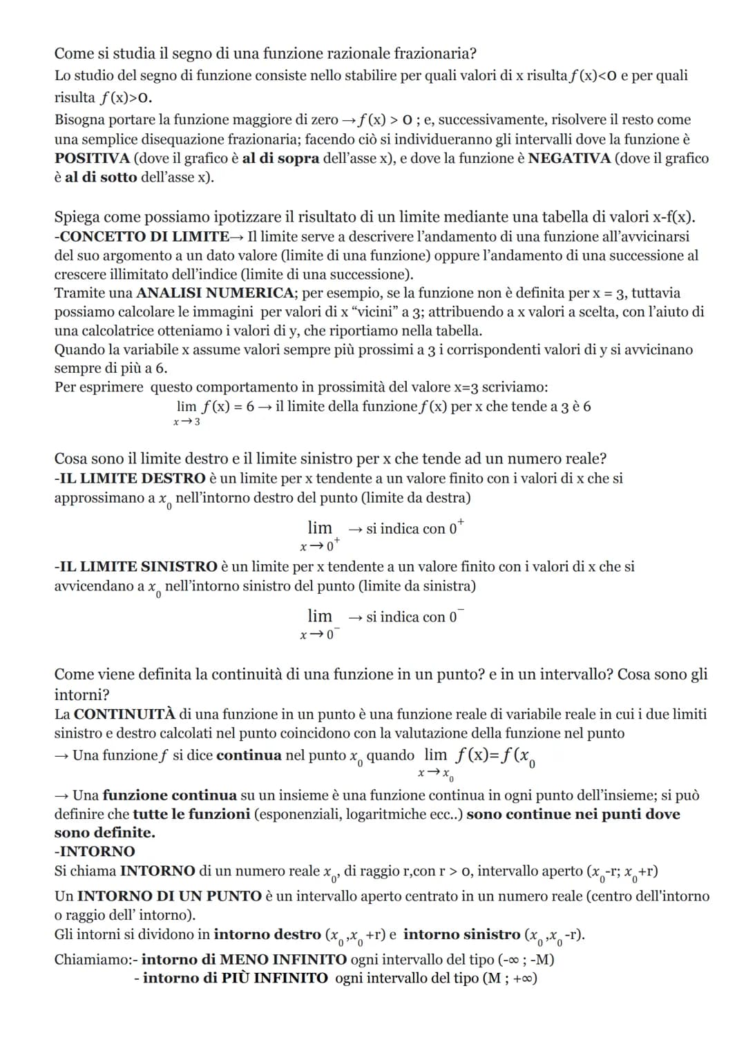 MATEMATICA TEORIA
Come si risolve una disequazione frazionaria? Illustra il procedimento risolutivo
-Porre la FRAZIONE maggiore uguale a O→