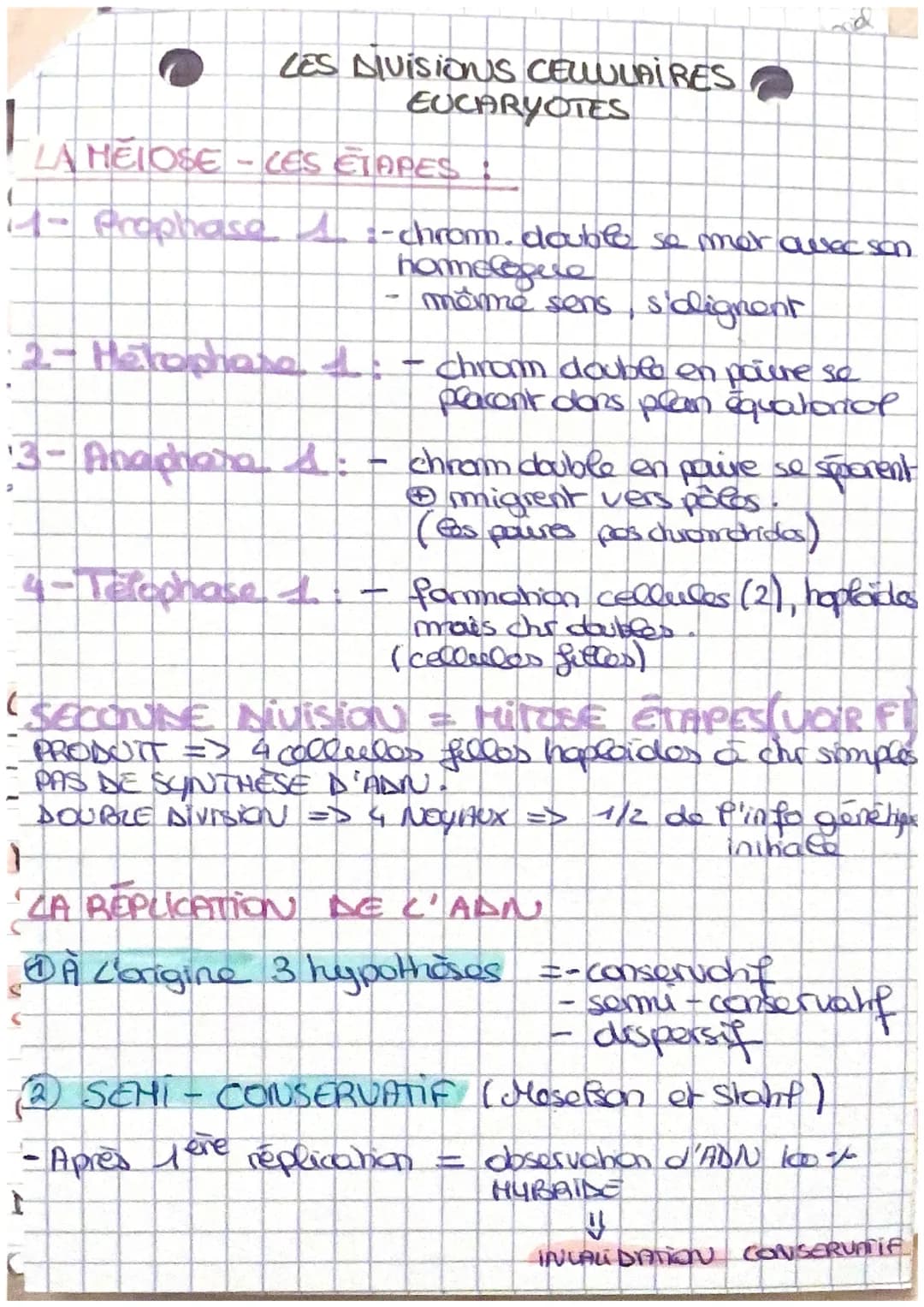 # LE CYCLE CECLUCAIRE
1. Stabreire caryotype au cours des cycles de dop
Cellule somatique non sexualle
On observe que
C samchique =>
:-