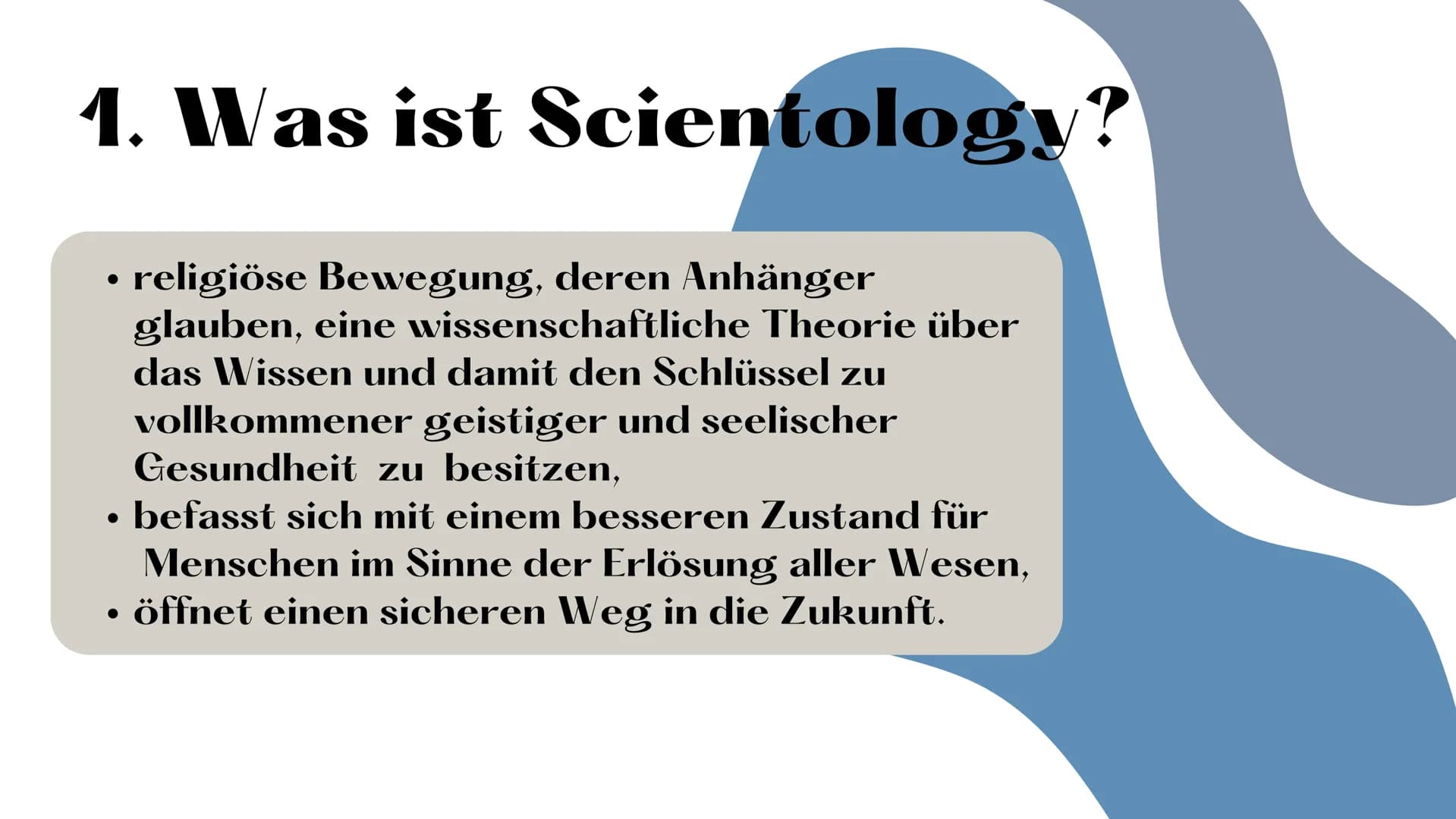 # +
SCIENTOLOGY
Scientology.
Wissen über das Wissen # Inhaltsverzeichnis
1. Was ist Scientology? Seite 3-4
2. Ursprung und Entstehung Seit