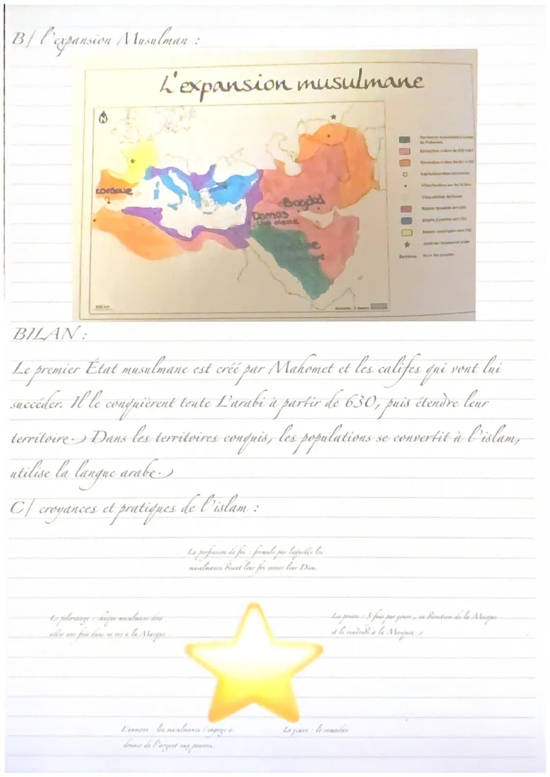 # Histoire
L'Islam, pouvoir, sociétés et culture
Au cours du VII ème siècle, une nouvelle religion monotheiste nait: l'Islam.
Islam : nom