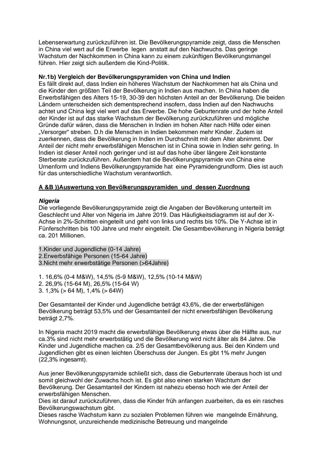 # Thema: Bevölkerungsentwicklungen beschreiben
können
# Eine Bevölkerungspyramide auswerten
Nr.1a) Auswertung Bevölkerungspyramide von Chi